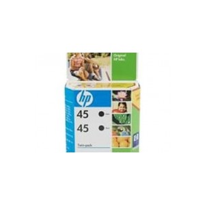 HP 45 Genuine Black Ink Twin Pack