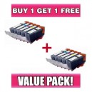 Canon PGI 520 CLI 521 Compatible Value Pack with chip - BUY 1 GET 1 FREE
